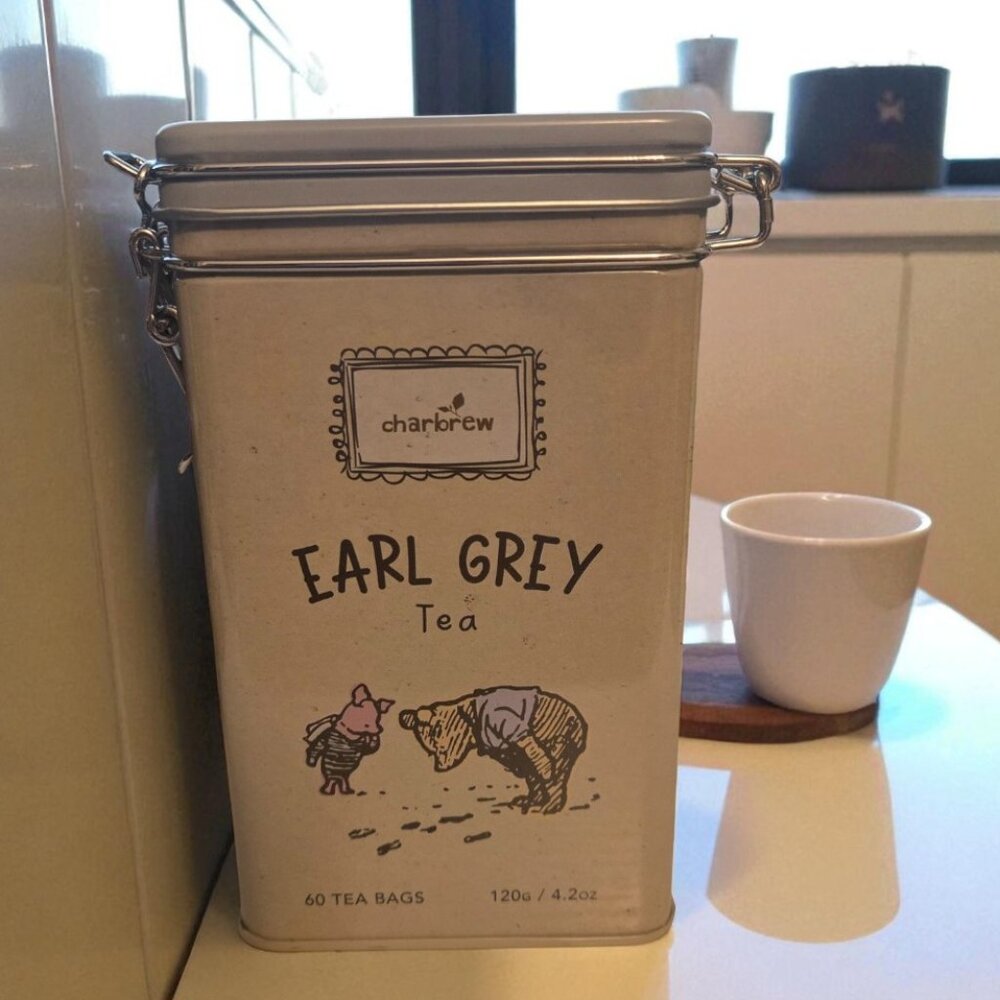 Charbrew Earl Grey Tea Tin 60 Tea Bags Winnie the Pooh Design Collectible Tin
